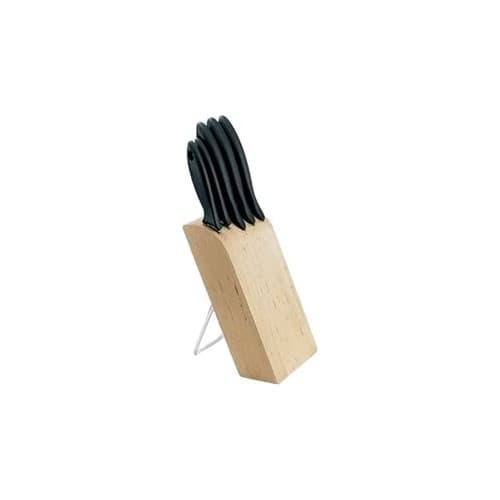 Fiskars Essential - knivblock och knivuppsättning - 5 st.