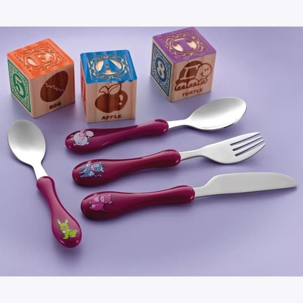 AMEFA Set med 4 bestick i tub Child Range - Fuchsia