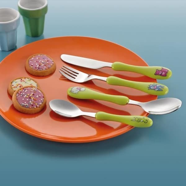 AMEFA Set med 4 bestick i tub Child Range - Anisgrön