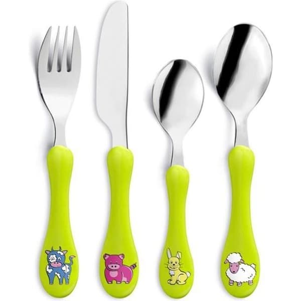 AMEFA Set med 4 bestick i tub Child Range - Anisgrön