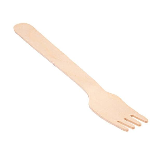 García de pou engångsbestick - 232,47 - 100 st - Gafflar 14 Cm naturligt trä