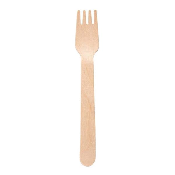 García de pou engångsbestick - 232,47 - 100 st - Gafflar 14 Cm naturligt trä