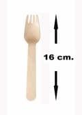 Miniatyrbild 4 av 4: Don palillo engångsbestick - 100 engångsgafflar av trä, 16 cm. 100% naturlig, ekologisk, biologiskt nedbrytbar