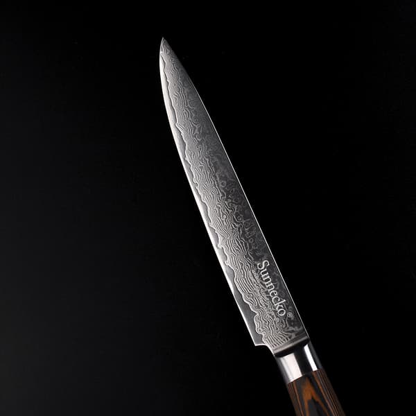 Damaskus Stål Køkkenkniv, 8 Tommer Klinge, Pakka Træ Håndtag,8 tommer
