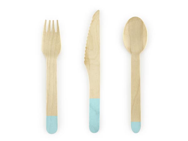 Træbestik, mintgrøn, 16 cm (1 karton / 50 pakker) (1 pakke / 18 stk.)