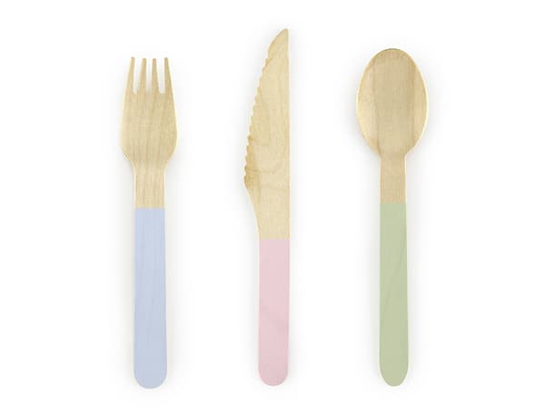 Träbestick, blandade, 16 cm (1 kartong / 50 förpackningar) (1 förpackning / 18 st.)