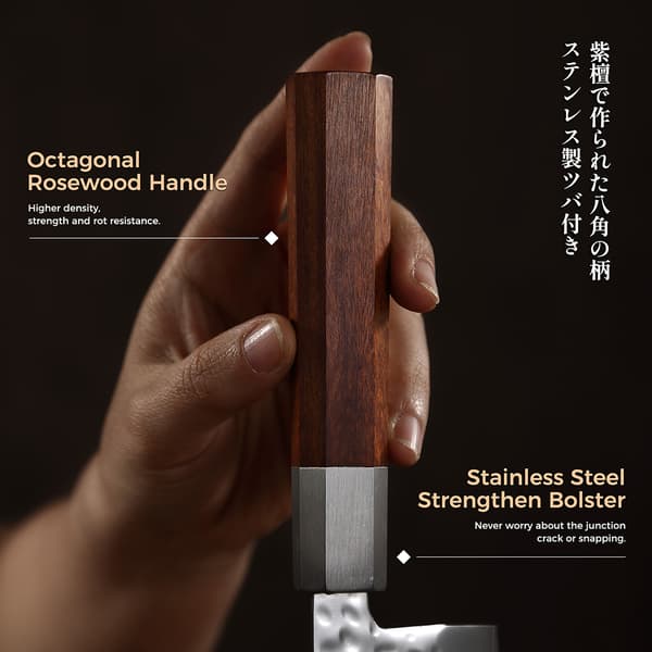 KEEMAKE 8-tums Gyuto Kockkniv, Högkolhaltigt Rostfritt Stål, Ergonomiskt Rosenträhandtag,8 tum