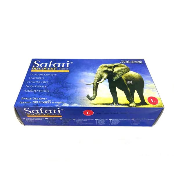 Safari Blue Nitrile Glove group L