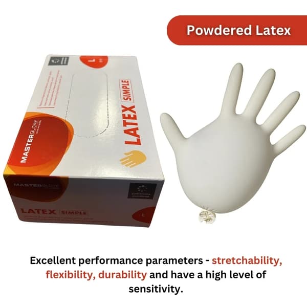100-Pack - Latexhandskar med Pulver