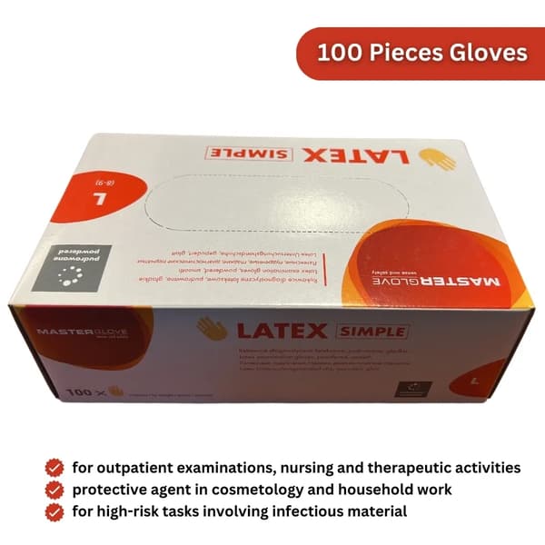 100-Pack - Latexhandskar med Pulver