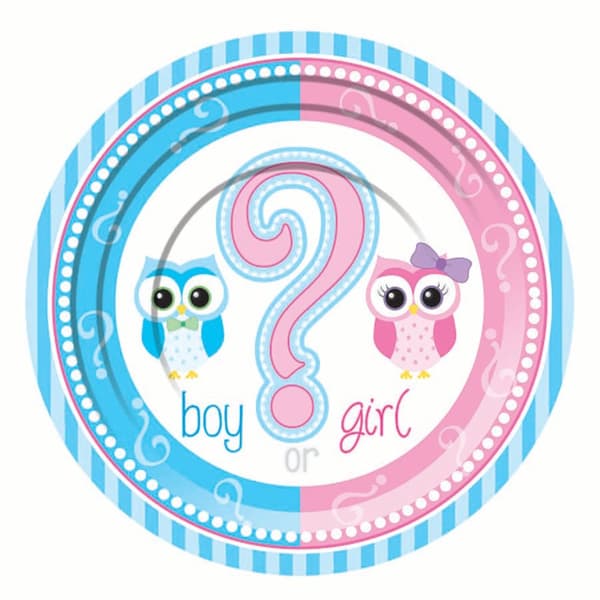 Bristol Novelty Kønsafsløringsplader (pakke med 8) Blue/Pink One Size
