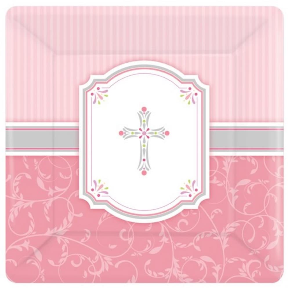 Amscan Kommunion Blessing Square Paper Plates