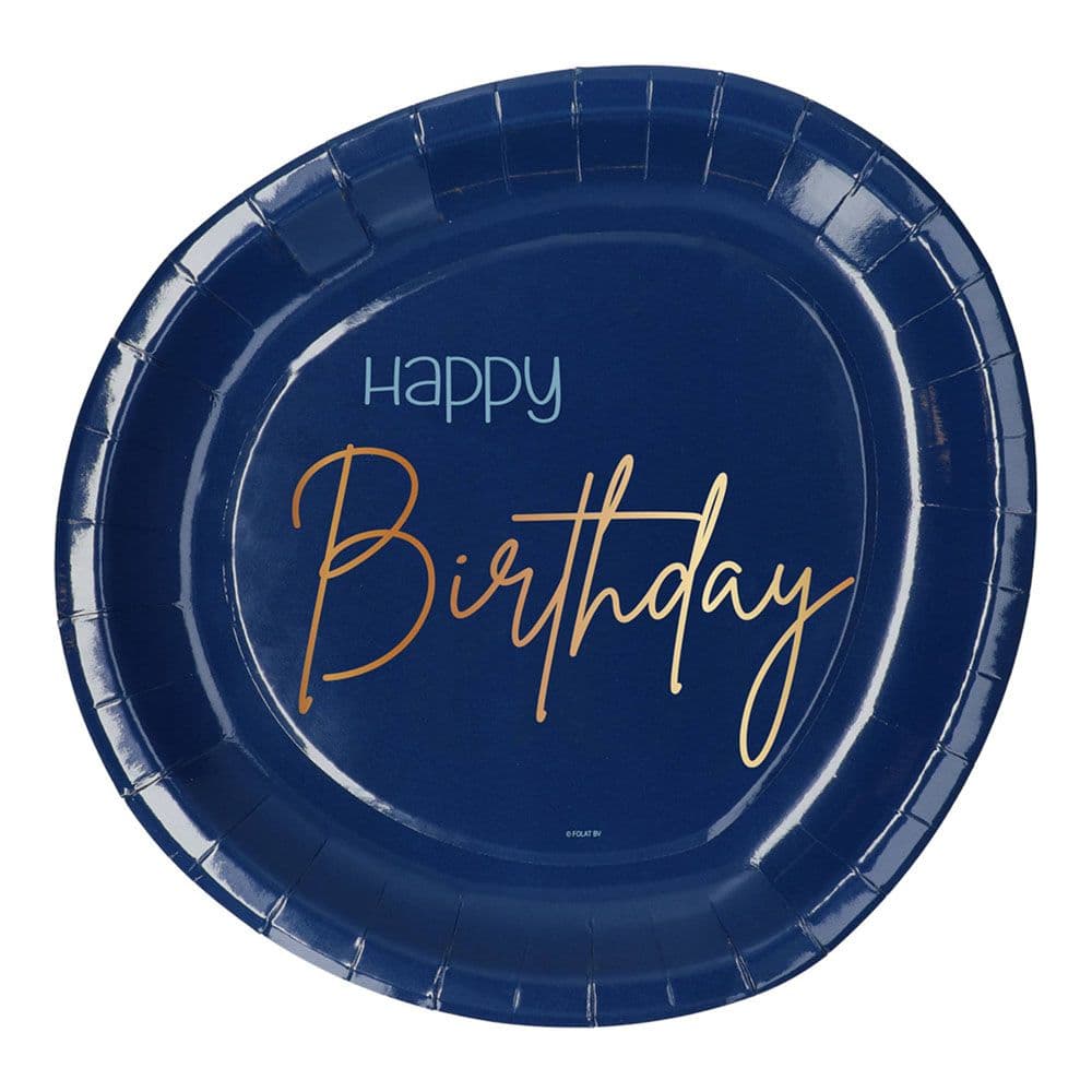 Papperstallrikar Happy Birthday True Blue