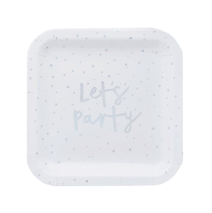 Tallrik Lets party silver, 10-pack