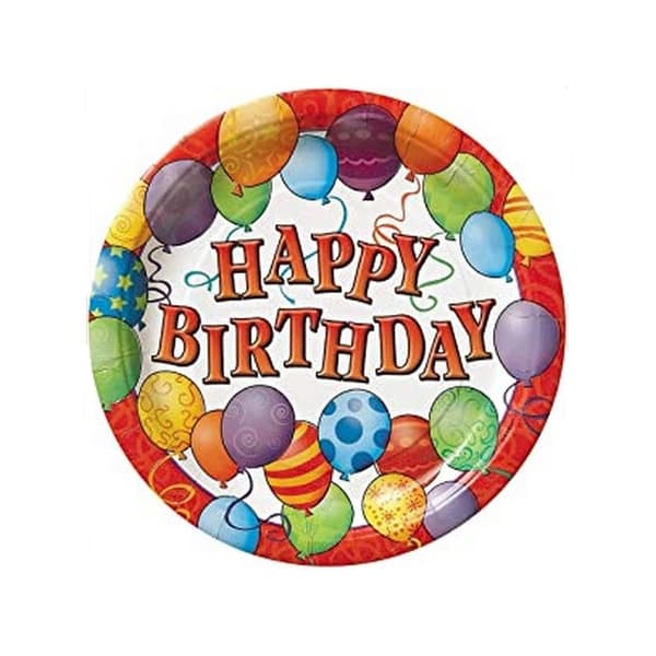 Unique Party Balloons Birthday Party Plates (Pack of 8) Multicoloured One Size