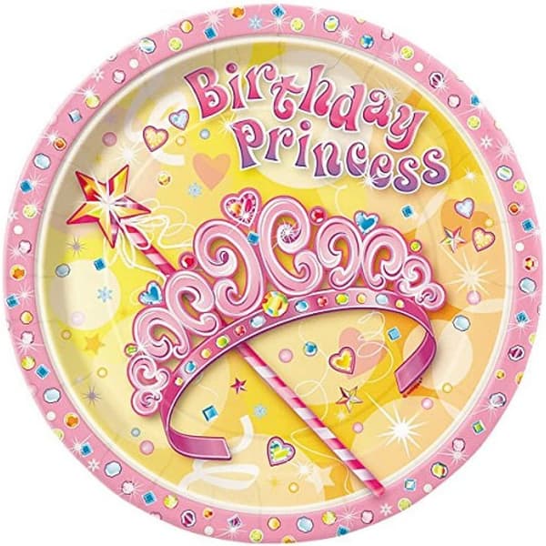 Unique Party Smukke prinsesse-festtallerkener (pakke med 8) Pink/Yellow One Size