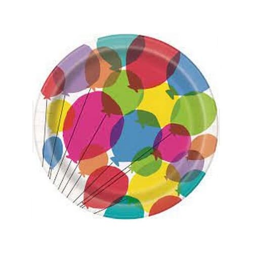 Unique Party Balloons Dinner Plate (Pack of 8) Multicoloured One Size