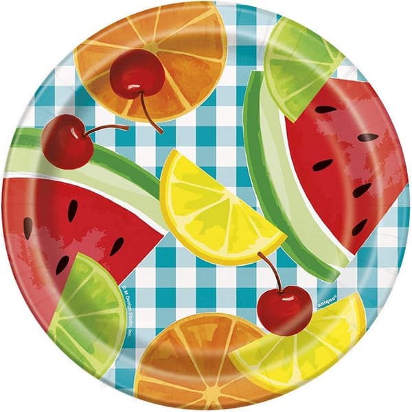 Unique Party Engangstallerkener til sommerpicnic af papir (pakke med 8) Multicoloured One Size