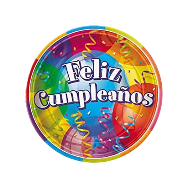 Unique Party Feliz Cumpleanos Disposable Plates (Pack of 8) Multicoloured One Size