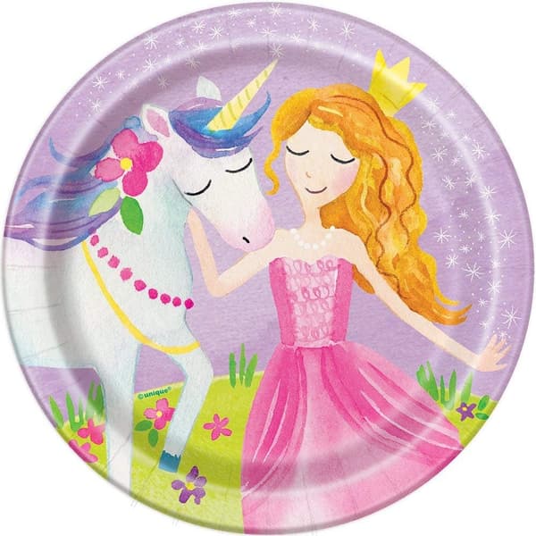Unique Party Fairy Princess desserttallerken (pakke med 8) Multicoloured One Size