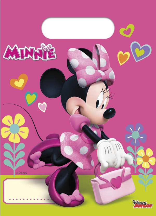 Godispåsar minnie mouse 6 st goodie bags kalaspåsar kalas påse