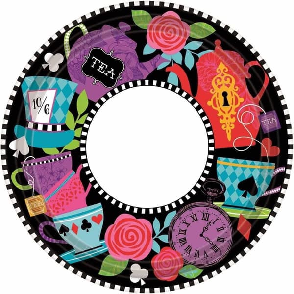 Amscan Mad Tea Party Plates (Pack of 8) Multicoloured One Size