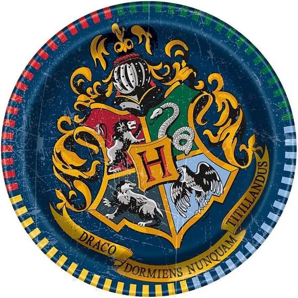 Harry Potter Hogwarts Crest Party Plates (Pack of 8) Multicoloured One Size