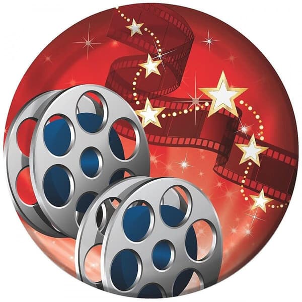 Creative Party Partytallrikar med Hollywood-ljus (8-pack) Red/Silver One Size