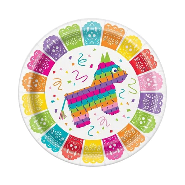 Unique Party Mexikanska partytallrikar i papper (8-pack) Multicoloured One Size
