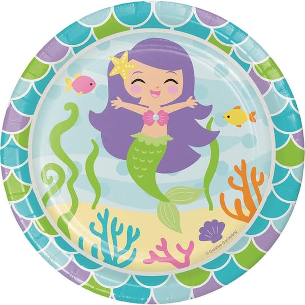 Creative Party Mermaid Friends Party Plates (Pack of 8) Multicoloured One Size
