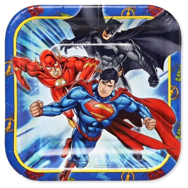 Justice League Festtallerkener i papir (pakke med 8 stk.) Multicoloured One Size