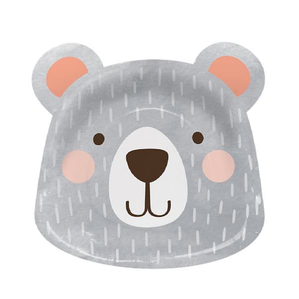 Creative Party Paper Bear Birthday Party Plates (Pack of 8)