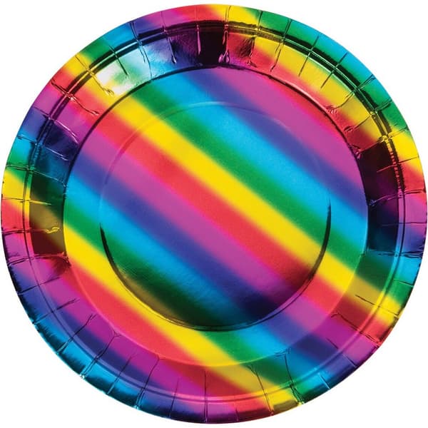 Creative Party Paper Rainbow Party Plates (Pack of 8) Multicoloured One Size