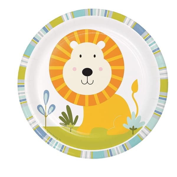Creative Converting Wild Safari Lion Party Plates Multicoloured One Size