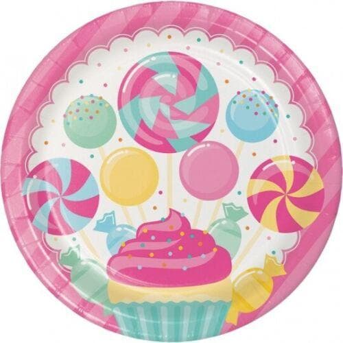 Creative Party Paper Candy Dinner Plate (Pack of 8) Pink/White/Blue One Size