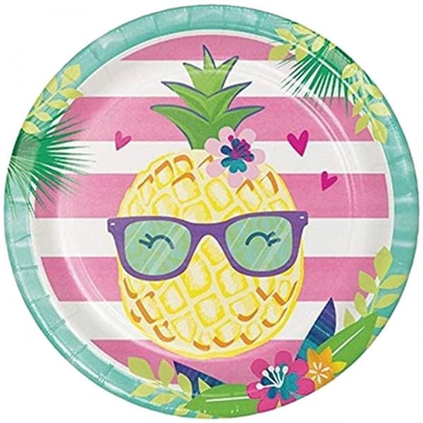 Creative Party Paper Pineapple Dinner Plate (Pack of 8) Multicoloured One Size
