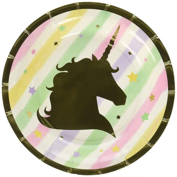 Creative Party Paper Unicorn Party Plates (Pack of 8) Multicoloured One Size