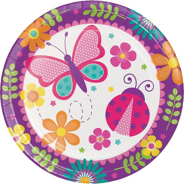 Creative Party Paper Butterfly Dinner Plate (Pack of 8) Multicoloured One Size