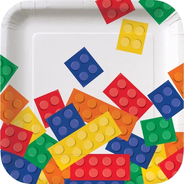 Creative Party Paper Square Party Plates (Pack of 8) White/Multicoloured One Size