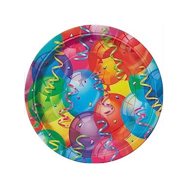 Unique Party Brilliant Balloons Party Plates (Pack of 8) Multicoloured One Size