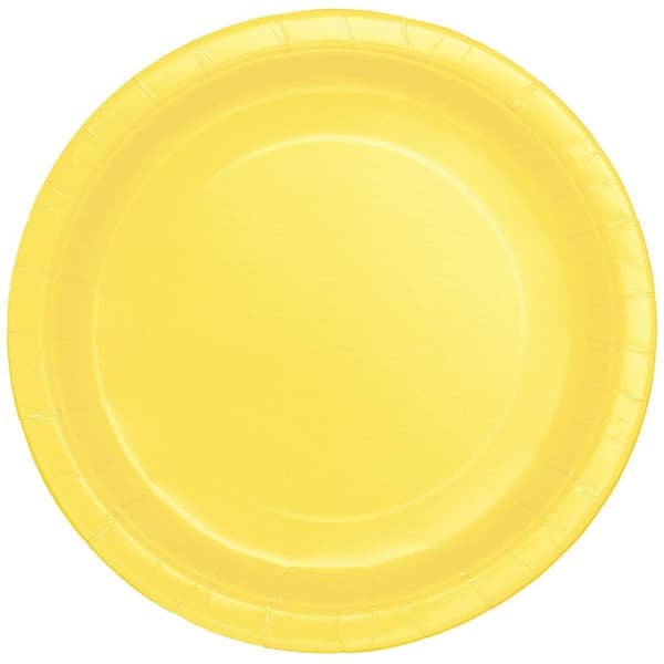 Amscan Paper Plain Dinner Plate (Pack of 8) Yellow One Size