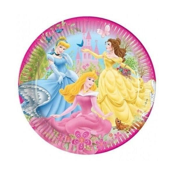 Tallrikar - Disney - Prinsessor - 23 cm - 8-pack - Papp - Rosa