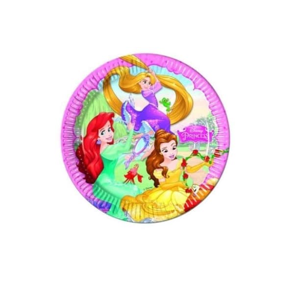 Tallrikar - Disney - Prinsessor - 23 cm - 8-pack - Papp - Rosa