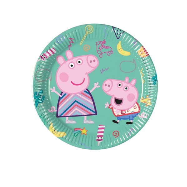 8 Små tallrikar i kartong Peppa Pig 20 cm