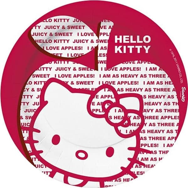 Hello Kitty Apple Disposable Plates (Pack of 10) Red/White One Size