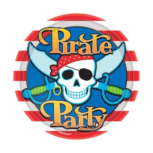 Amscan Pirate Party Disposable Plates (Pack of 8) Multicoloured One Size
