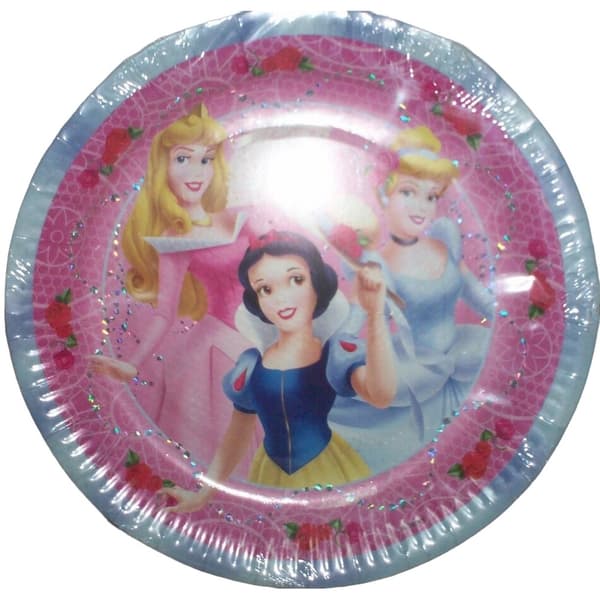 Disney Princess Rose Disposable Plates (Pack Of 8) Multicoloured One Size