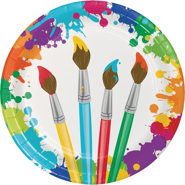 Creative Party Paper Round Party Plates (Pack of 8) Multicoloured One Size