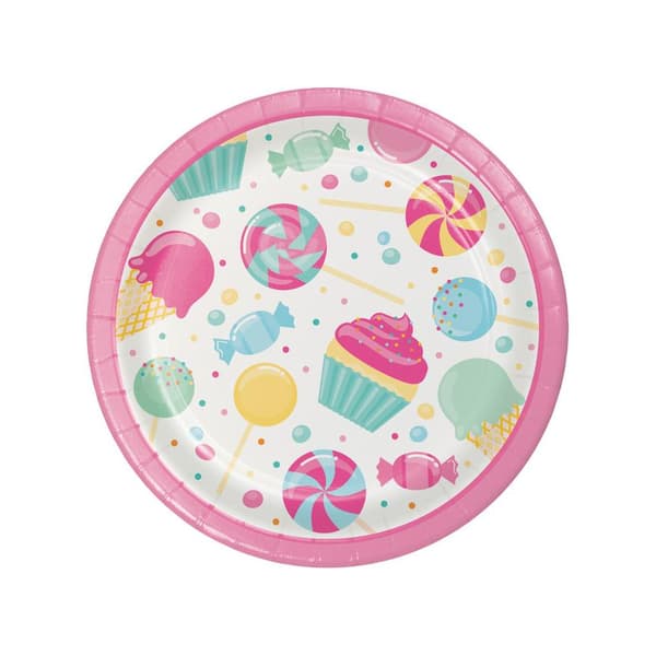 Creative Party Candy Bouquet Birthday Dessert Plate (Pack of 8) White/Multicoloured One Size