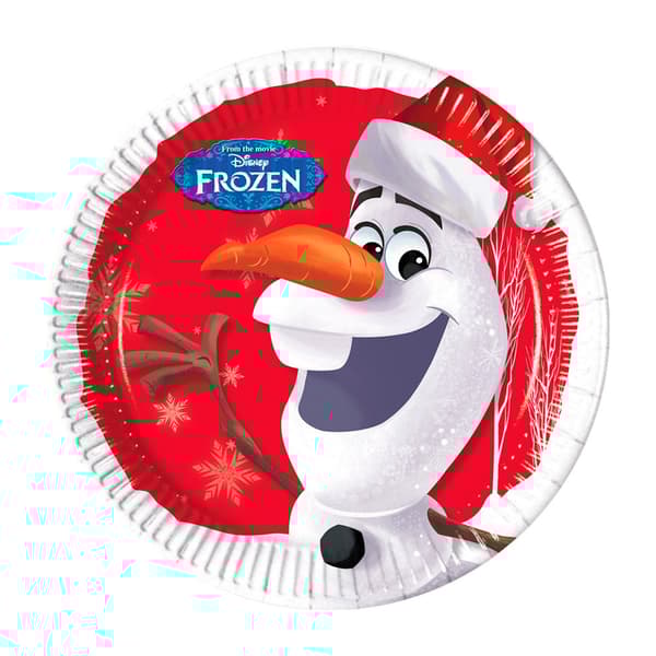 Frozen Olaf Christmas Party Plates (Pack of 8) Red/White One Size
